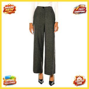 Wool Blend Dress Pants High Waisted Straight Leg Office Business Warm